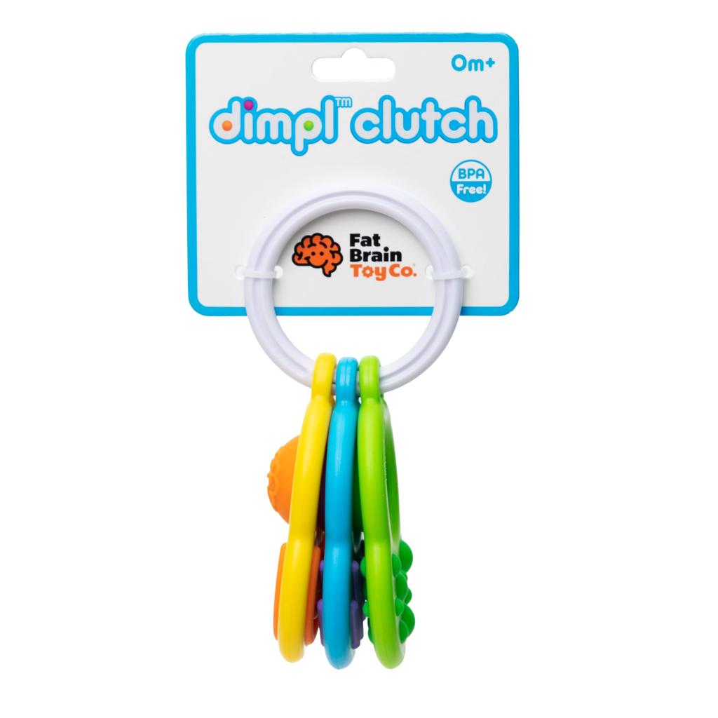 Fat Brain Toys Fat Brain Toys Dimple Clutch Baby Toy Teething Fidget Toy Genuine Lime Green FA348-1 Yellow, Blue,
