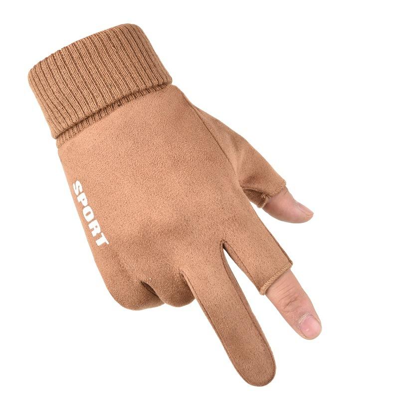 Wildlederhandschuhe Herren- und Damen-Winter Samt warm Touchscreen Outdoor Laufhandschuhe Fahrhandschuhe Angelhandschuhe