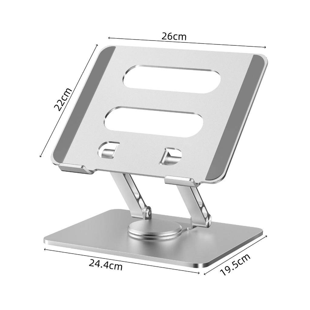 Adjustable Aluminum Alloy Laptop Stand with Cooling Riser and Rotating Feature