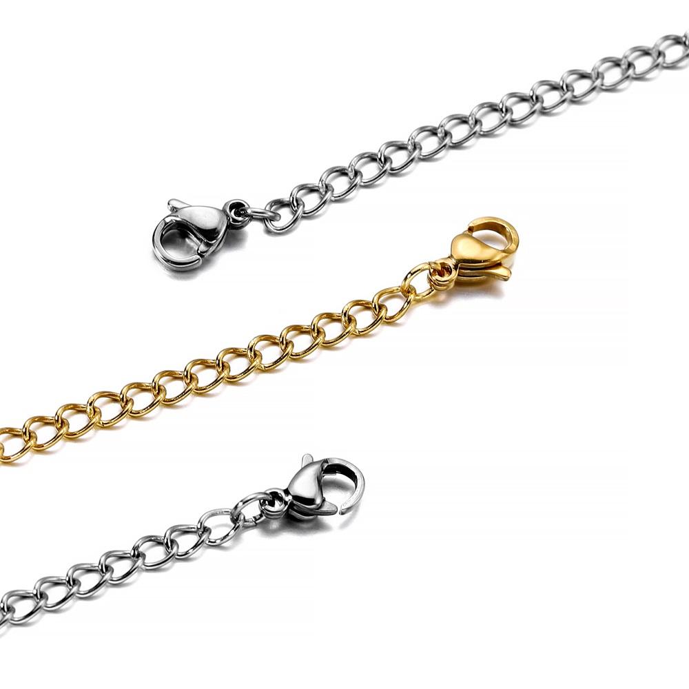 10Pcs/lot Stainless Steel Necklace Extension Chain Lobster Clasp Extended Chains For DIY Jewelry Making Supplies Accessories