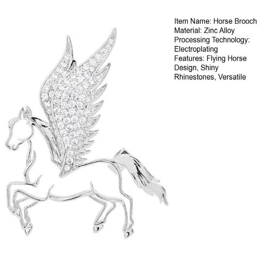 Koń Broszka Inkrustowana Cyrkoniami Latający Koń Przypinka Trójwymiarowy Wzór Konia Sweter Szalik Sukienka Odznaka Dodatek Biżuteryjny