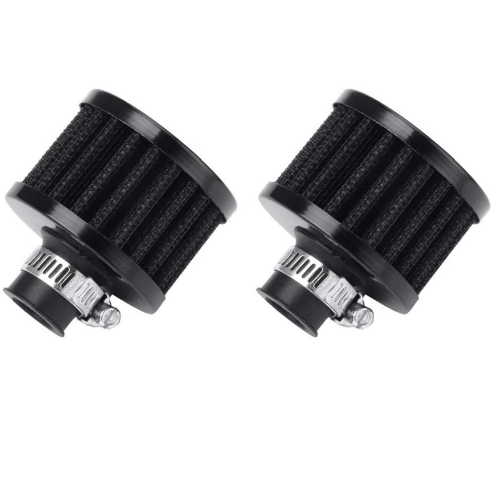 2 X 12mm Mini Universal Automotive Engine Tapered Cold Air Intake Filter – High-Flow Turbo Vent, Increases Horsepower – 3 Colors (Black/Blue/Red)