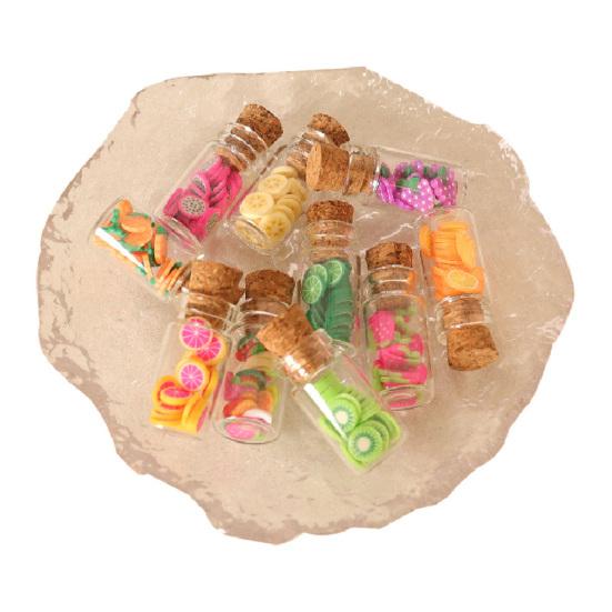 12Pcs Doll Houses Accessories Miniature Fruit Jars 1/12 Scale Realistic Fruits In Glass Jar for Fairy Garden Doll Houses Kitchen Decor And DIY Crafts