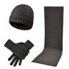 Unisex Knitted Scarf  Hat and Gloves Set Stretch Hat Scarf and Mitten Set