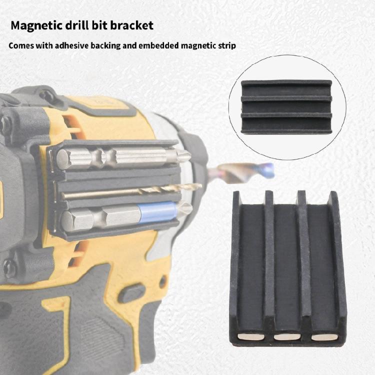 Impact Driver Drill Bit Holder Rack Support With Strong Magnets Suitable for Secure Bit Retention, Driver Bit Management