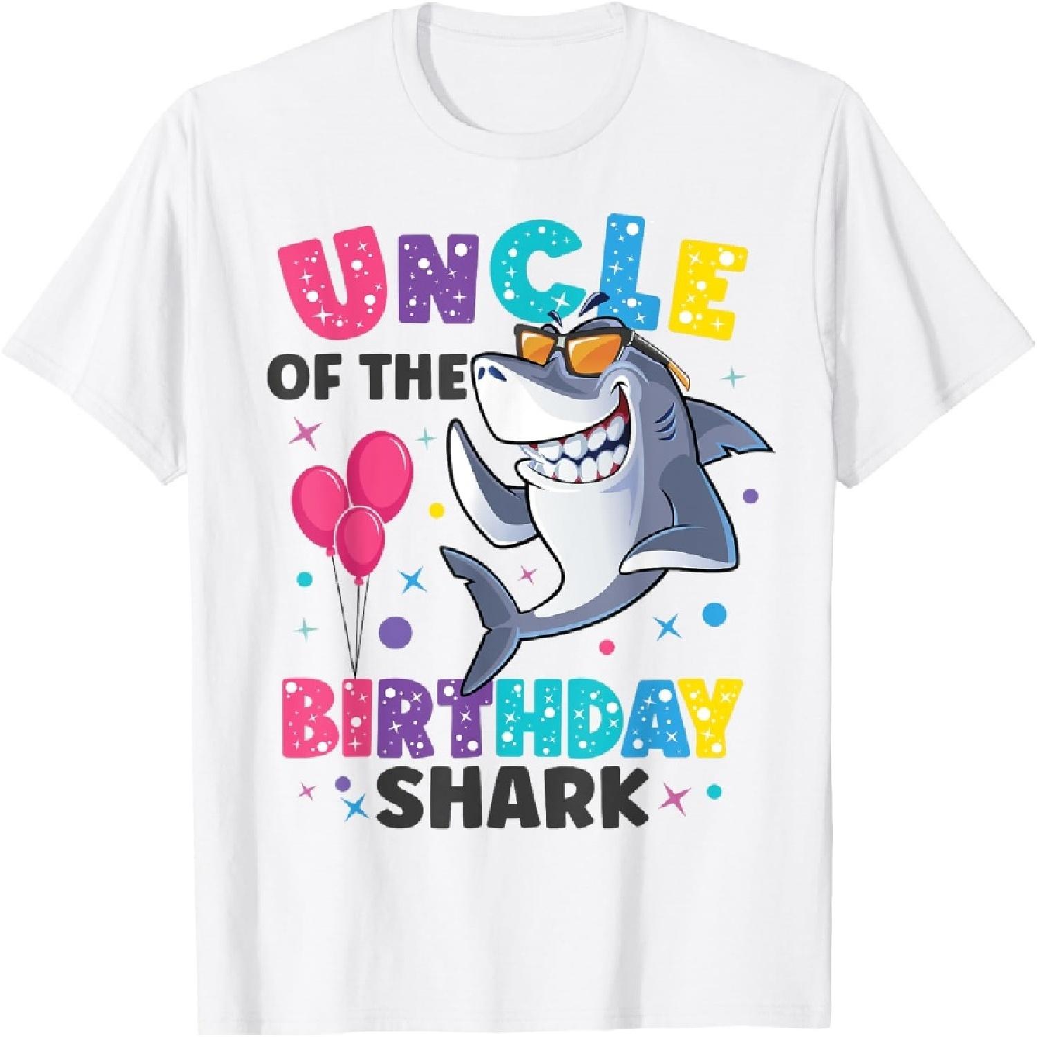 Uncle of the Shark Birthday Dad Matching Family T-Shirt S