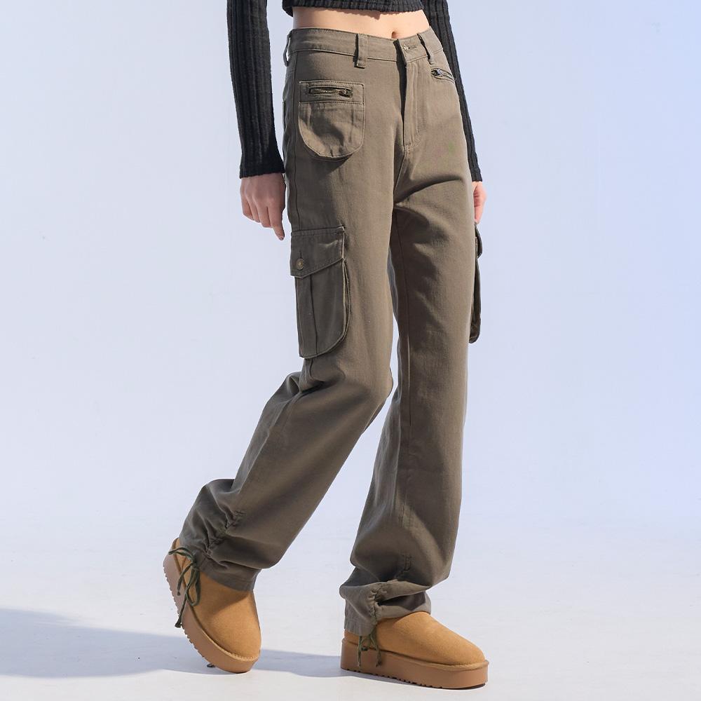 MOAA Hem Shirred Cargo Trousers (Khaki)