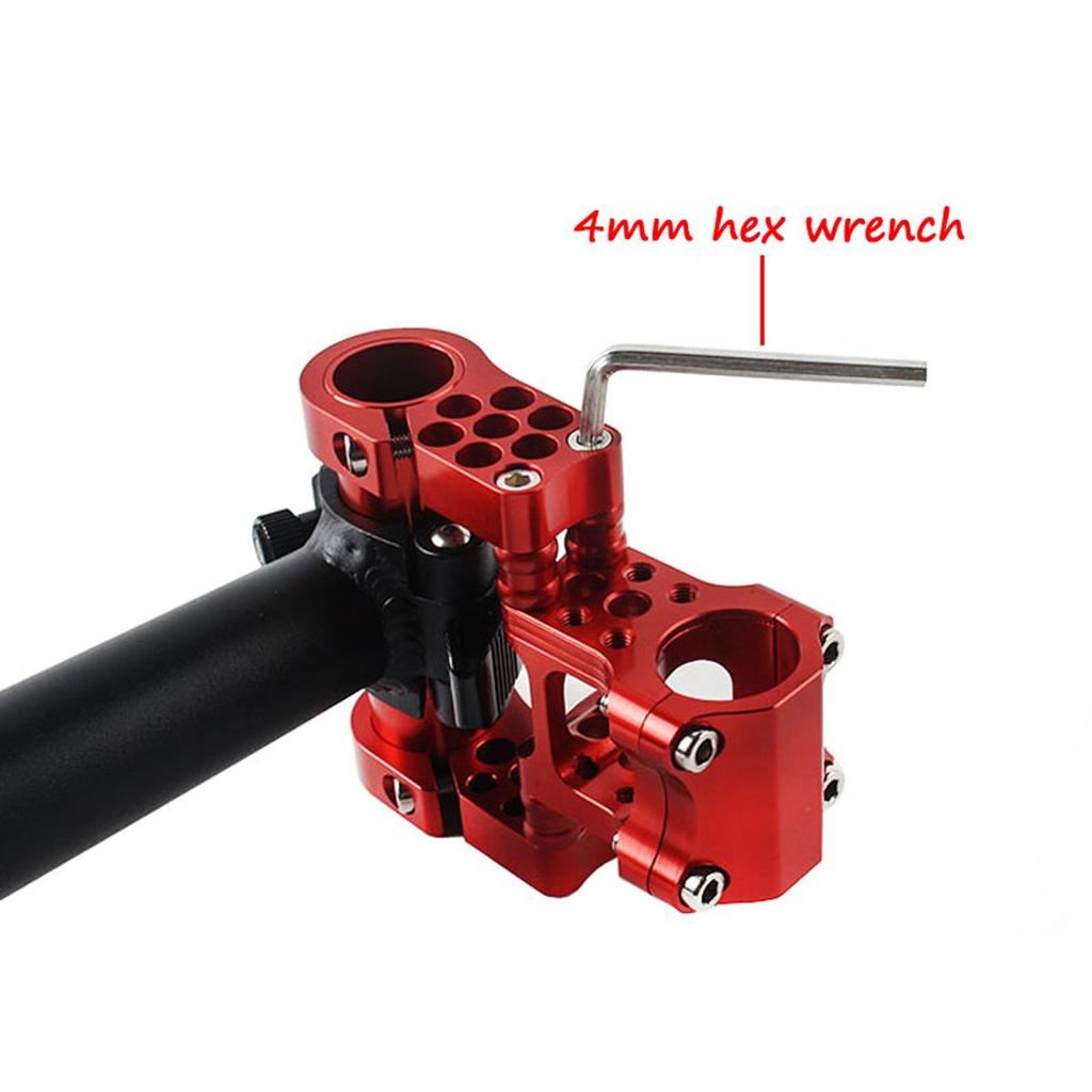 SENQI Short Reach Lightweight Aluminum CNC Adjustable for Folding Bicycles Stem, Alloy, Machined, Handlebar, 25.4mm (Black)
