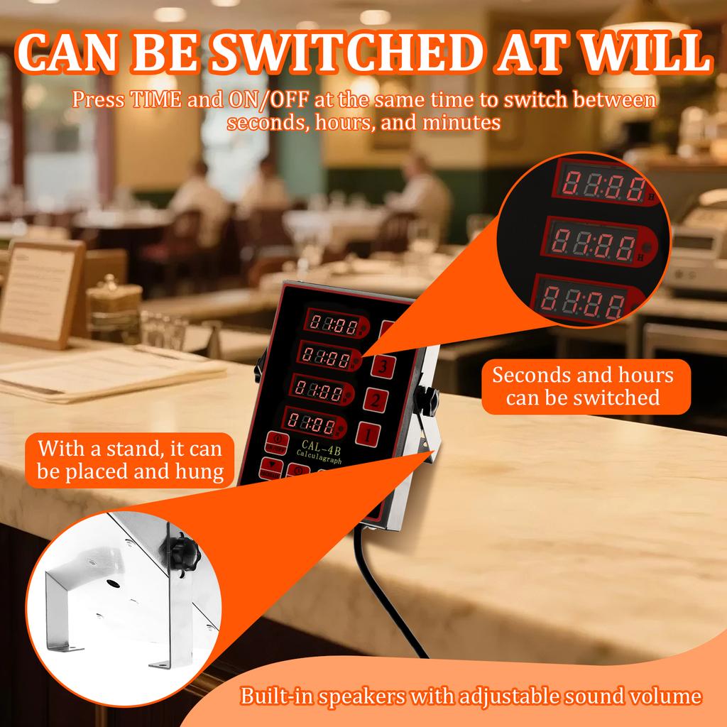 4/6kanálový nerezový LED kuchyňský časovač Hlasitá připomínka Digitální kuchyňský časovač Funkce připomenutí Komerční vaření