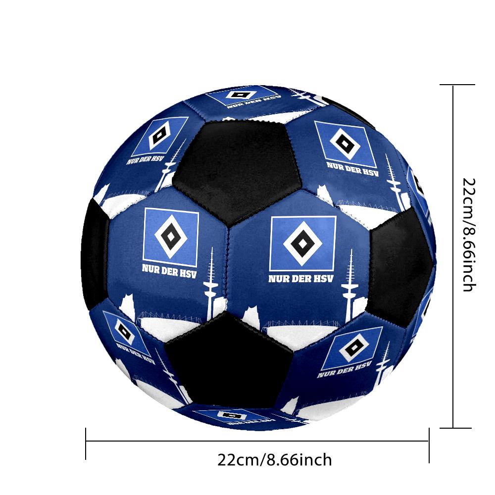 Hamburger Sportverein 2 Indoor Soccer Ball Colorful Machine Stitched PVC Size 5 Team Training Competition Ready Durable High-Bounce Cool Sports Gift