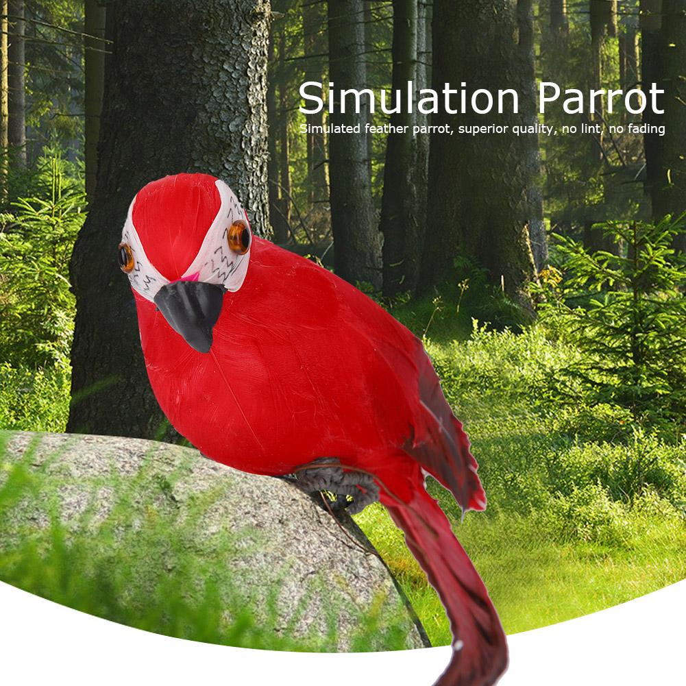 Simulation Feather Parrot Macaw Garden Home Decoration Fake Bird