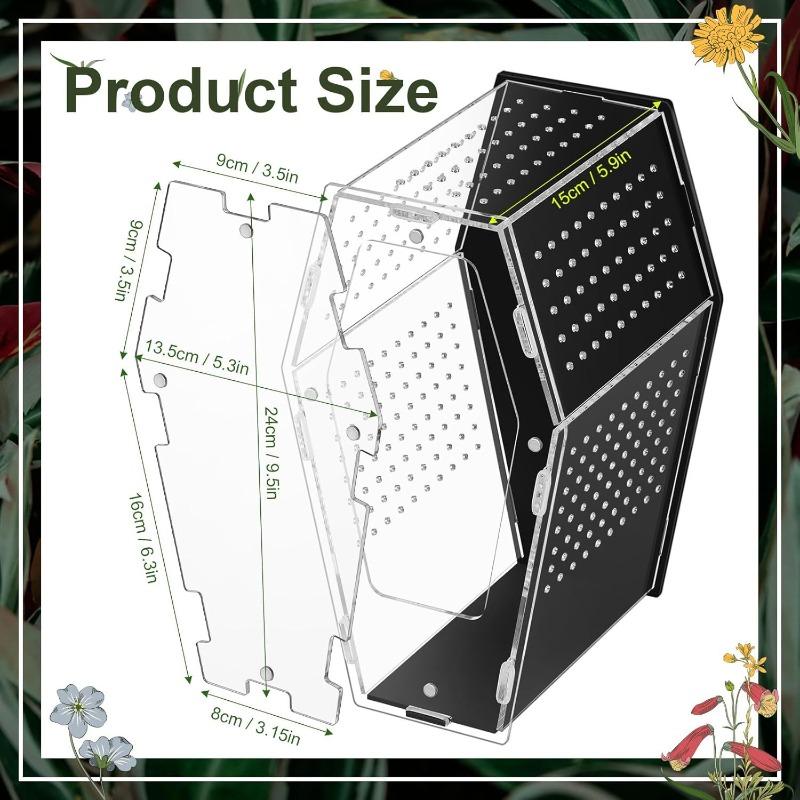 Acrylic Reptile Feeding Box Spider Lizard Palace Breeding Box High Transparency Visual Ventilation Ecological Tank