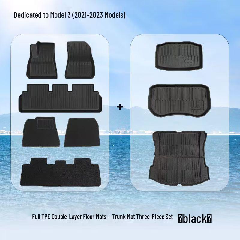Tapis de sol TPE Haut de gamme pour Tesla Model Y/3 - Accessoires Auto Personnalisés