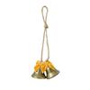 Small Vintage Christmas Bell Garland with Bows, Hanging Wind Ornament for Holiday Decor