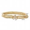 HECHENG,Copper Metal Initial A-Z Double layer Elastic Bead Bracelet Simple Fashion Personalized Neutral Zircon 1 Piece