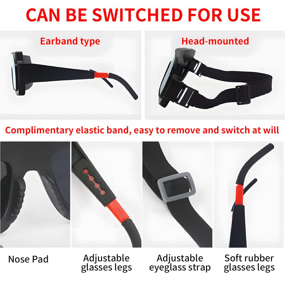 1pc Automatic Dimming Welding Glasses Solar Powered Goggles Set Argon Welding Glasses Welding Machine Protective Goggles Tool