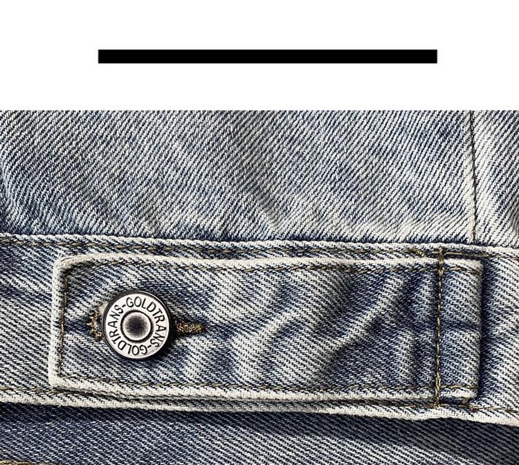 Men's American Retro Embroidered Washed Denim Jacket - Trendy, Loose Fit, Casual Spring/Autumn Outerwear