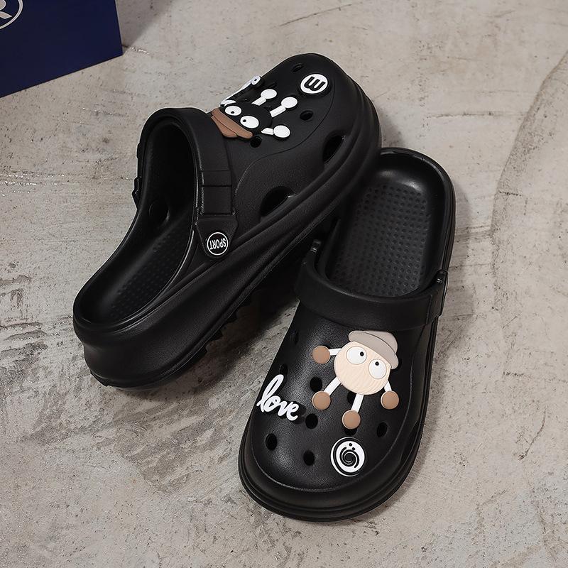 Cartoon Charms Cross Clogs Eva Soft Summer House Slippers Women's Sandals Slipper Man Shoes Kids Indoor Slipper