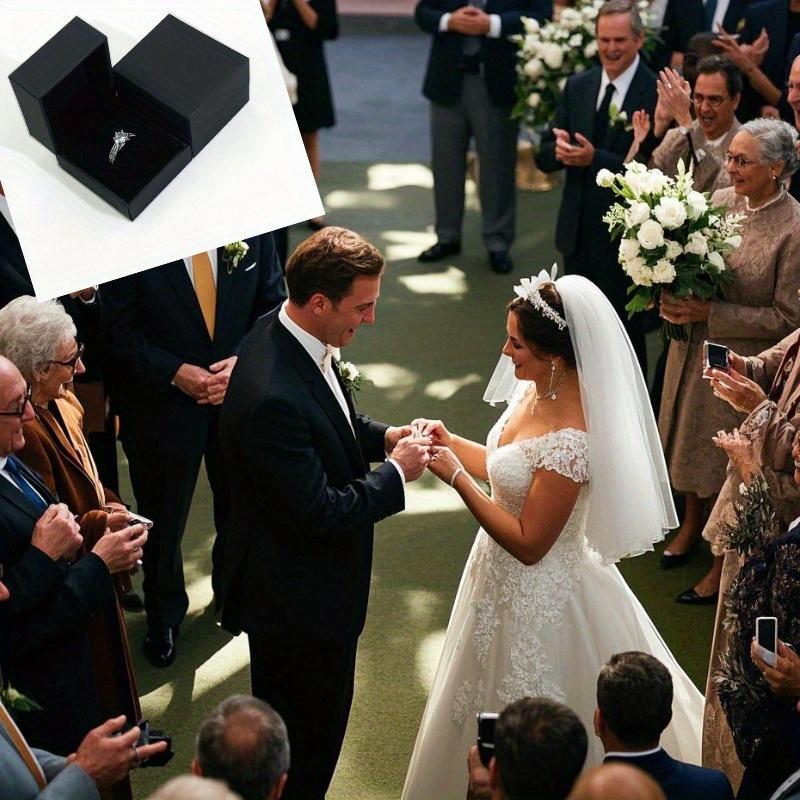 2pcs Black, Flip Up Jewelry Box, Fashion Accessory Box, Ring Box, Pendant Box, Paired Ring Box, Flip Up Men's Cufflink Gift Box