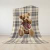 Karierte Teddybär Flanelldecke Warm Weich Halloween Weihnachten Sofa Warm Gemütlich Dekorative Deko Geschenk für Alle Jahreszeiten