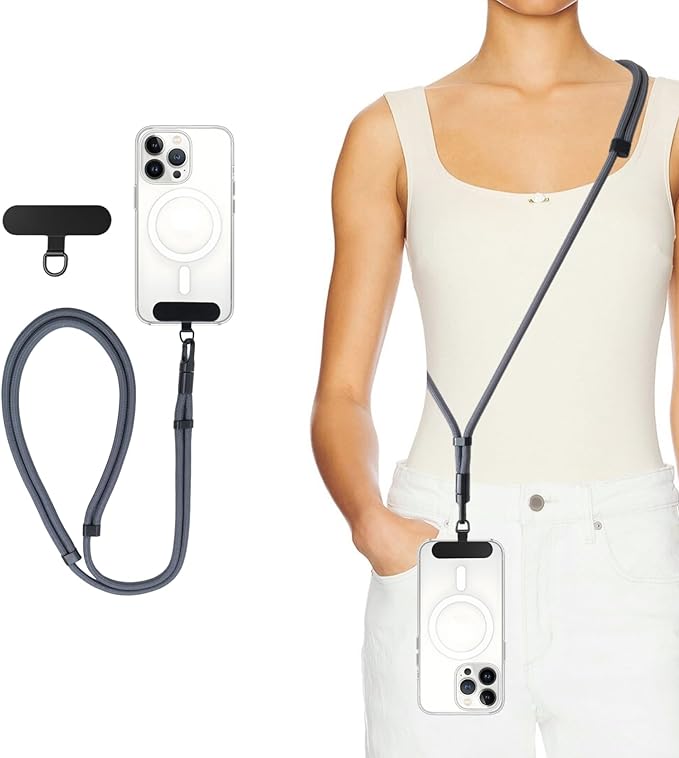 Universally Minimalist Wrist Strap Phone Crossbody Lanyard with Adjustable Drop-Proof DesignTether Tabs for All Mobile Phones