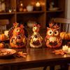 Indoor Autumn Room Decorations 3PCS Rustic Harvest Wooden Ornaments, Animal Designs Retro Farmhouse Fall Home Accents Distressed Crafts, Decorative