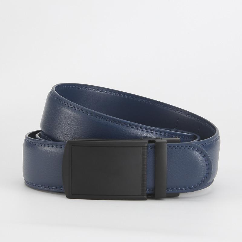 Dolly Road, Reverse Buckle Belt 3.5 Automatic Buckle Two-Layer Cowhide Belt, Men'S Leisure Belt