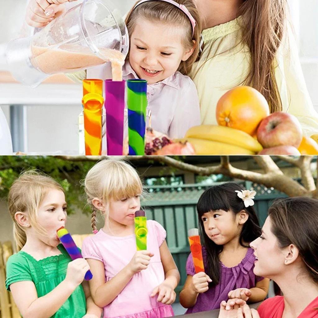 6 uds moldes para paletas moldes reutilizables para helado de bebé moldes para paletas duraderos y seguros de silicona de calidad alimentaria moldes para paletas multicolores