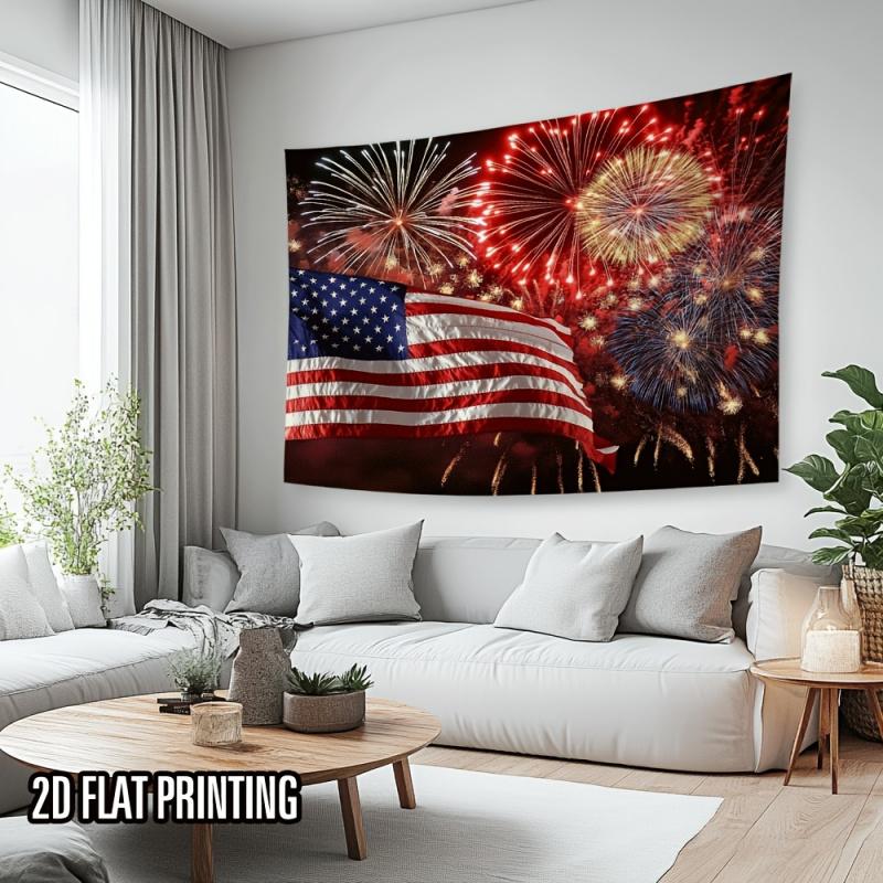 American Patriotic Themed Decorative Tapestry Community Activity Atmosphere Background Lively And Festive Atmosphere