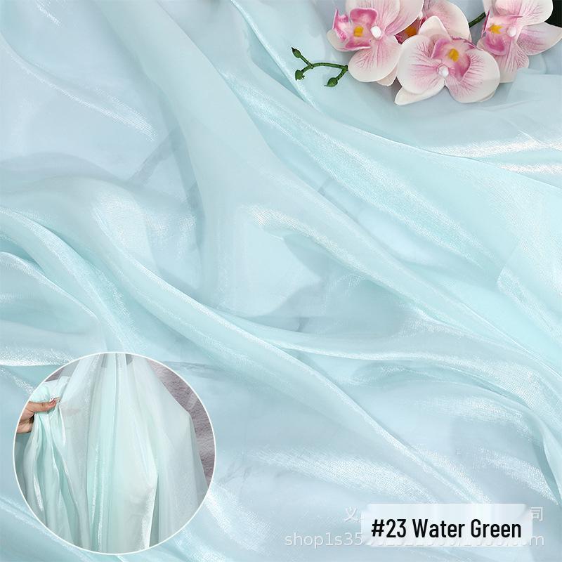 Křišťálová saténová organzová látka na Hanfu, svatební a večerní šaty, dětské oblečení