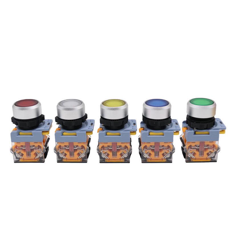 LA155B-11 Waterproof Aluminum Flat Head Switch with Reset Button, IP65 Rated