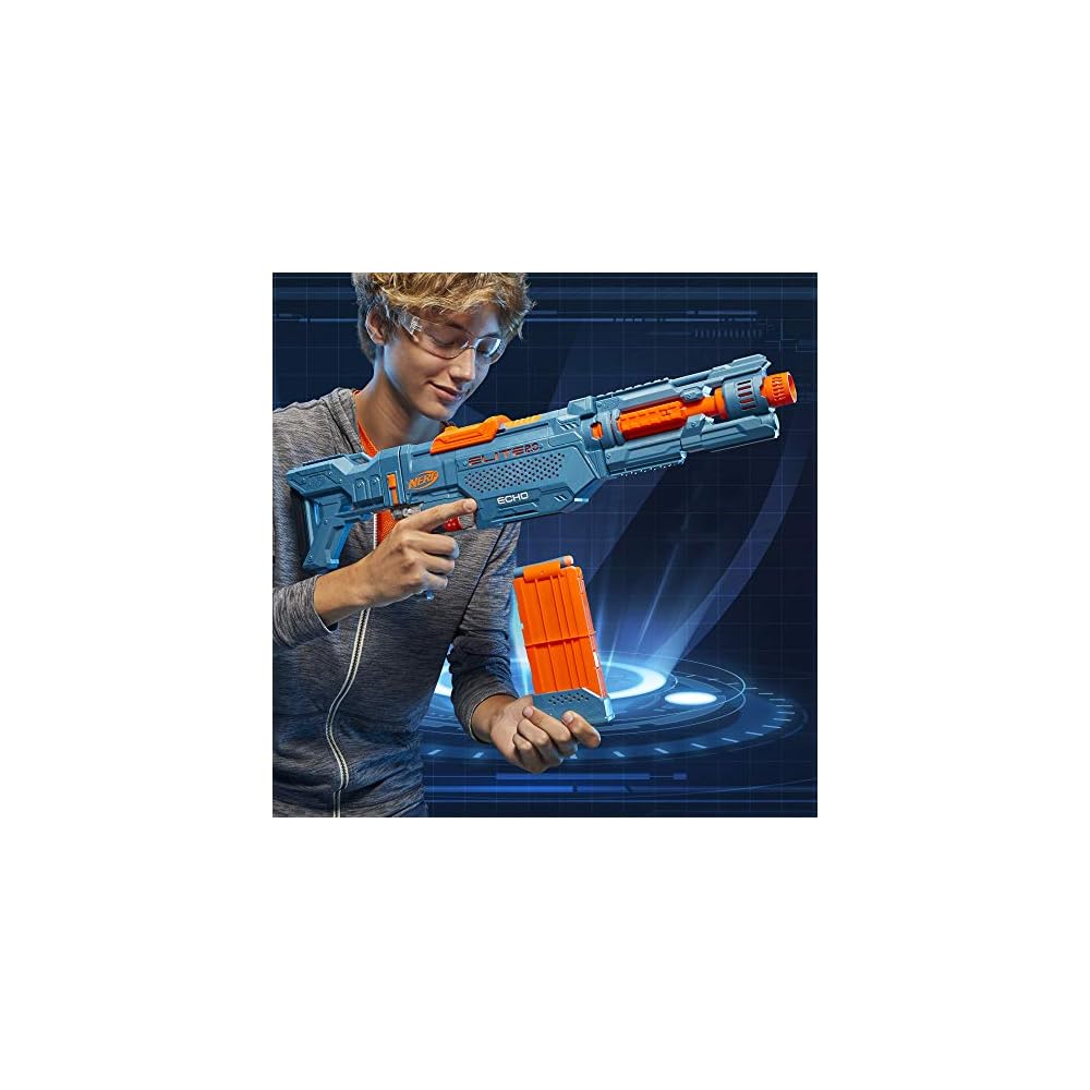 Hasbro Nerf Elite 2.0 Echo CS-10 Manual Blaster with 24 Darts and Clip, Removable Stock and Barrel, Outdoor Toy
