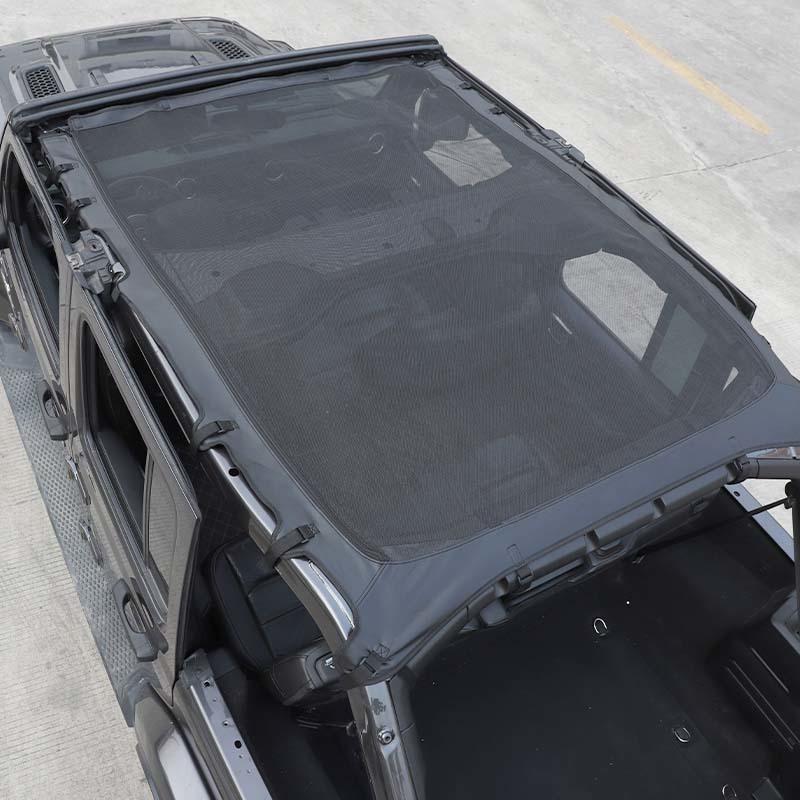 Sunshade Full Mesh Shade Top Anti-UV Leateher Top Cover for Jeep Wrangler JL 2018 Up  4-Door Version Provide UV Protection Car Accessories