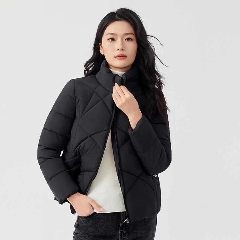 Daunenjacke Damen kurz neu Temperament warm große Größe Stehkragen gesteppte Jacke