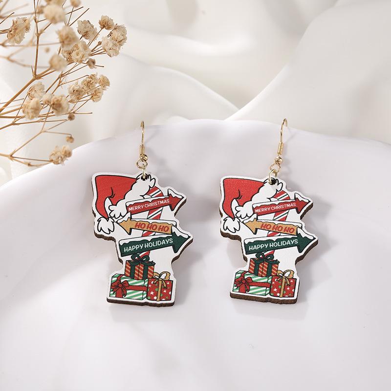 High-End Reindeer Candy Christmas Earrings for Women: Cute Cartoon Holiday Jewelry