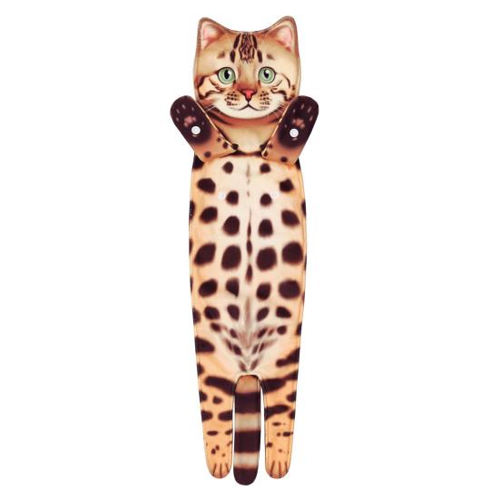 Ręcznik do rąk 3D Kotek Kitty Ręcznik do rąk z zatrzaskami Wiszący Dekoracyjny Miękki Chłonny Szybkoschnący Ręcznik do twarzy Artykuły łazienkowe