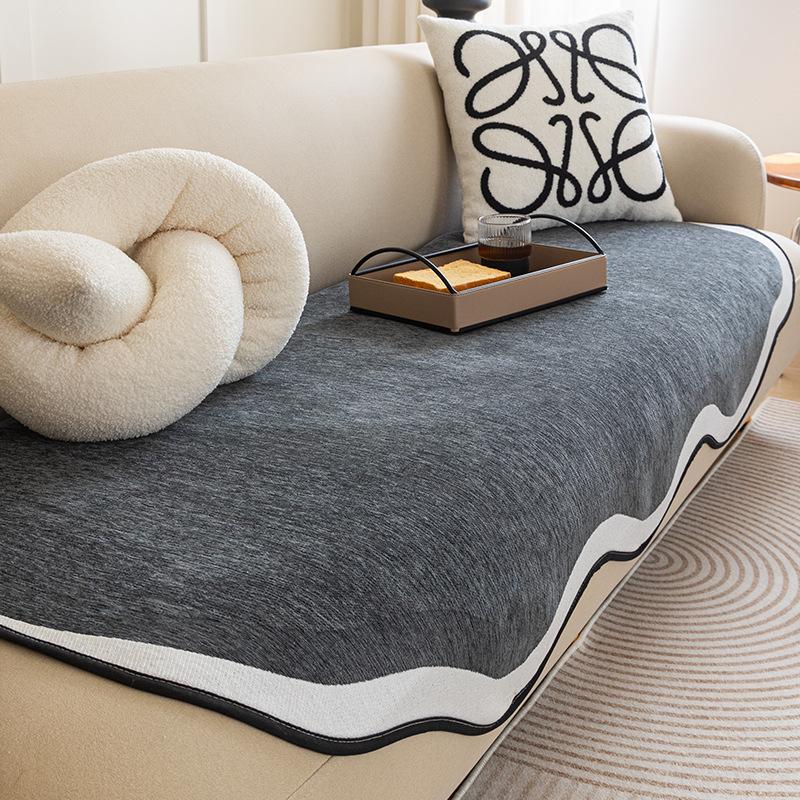 Nieregularna poduszka na sofę z szenili Poduszka o specjalnym kształcie Uniwersalna na cztery pory roku Antypoślizgowa Odporna na zarysowania Jednolity kolor Prosta poduszka