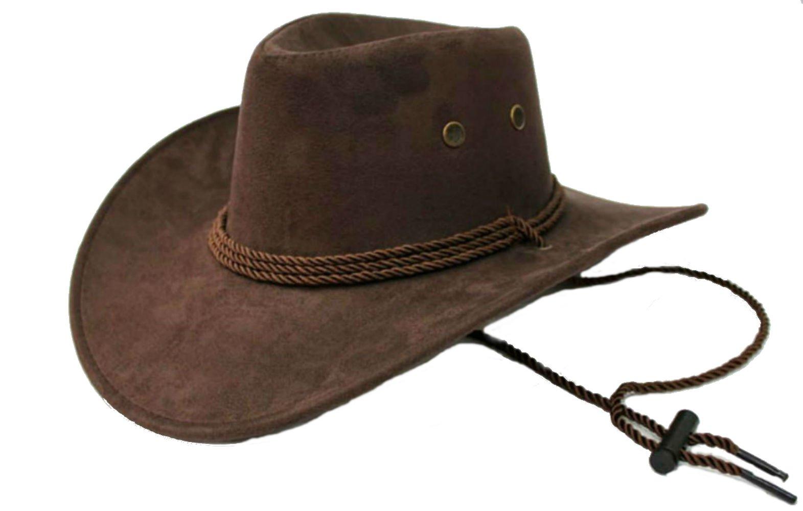 

Micopuela Wide Brim Suede Cowboy Western Dark Brown Men s Hat,