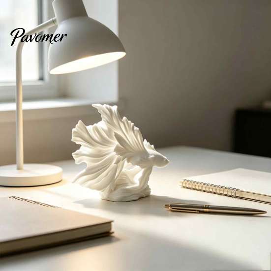 Graceful Fish Figurines Elegant Betta Sculpture Statue, 3D Printed Flowing Fins Sophisticated Display Pieces Figurine, Modern Art Ornament for Living