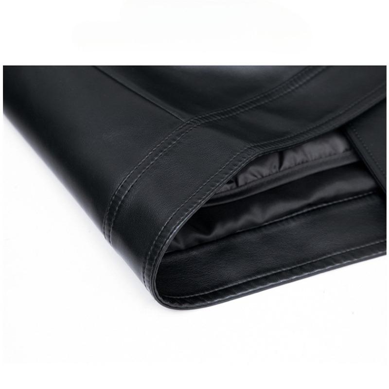 Пуховик из натуральной кожи — фото 10