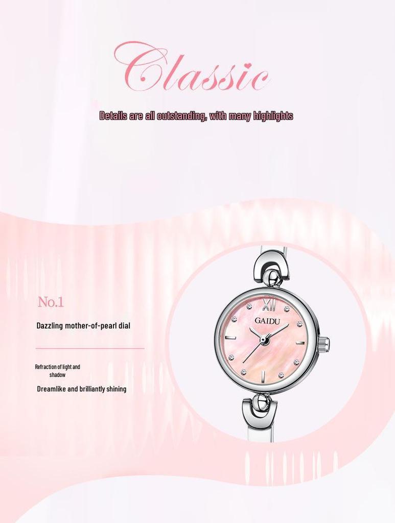 Mermaid Women's Versatile Quartz Bangle Watch - Trendy Simple Fashion Wristwatch