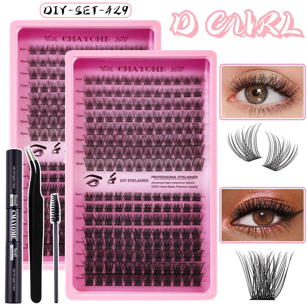 Single Cluster 192 Clusters C Song False Eyelash Set 8-18Mmdiy Segmented Grafting Thick Eyelashes