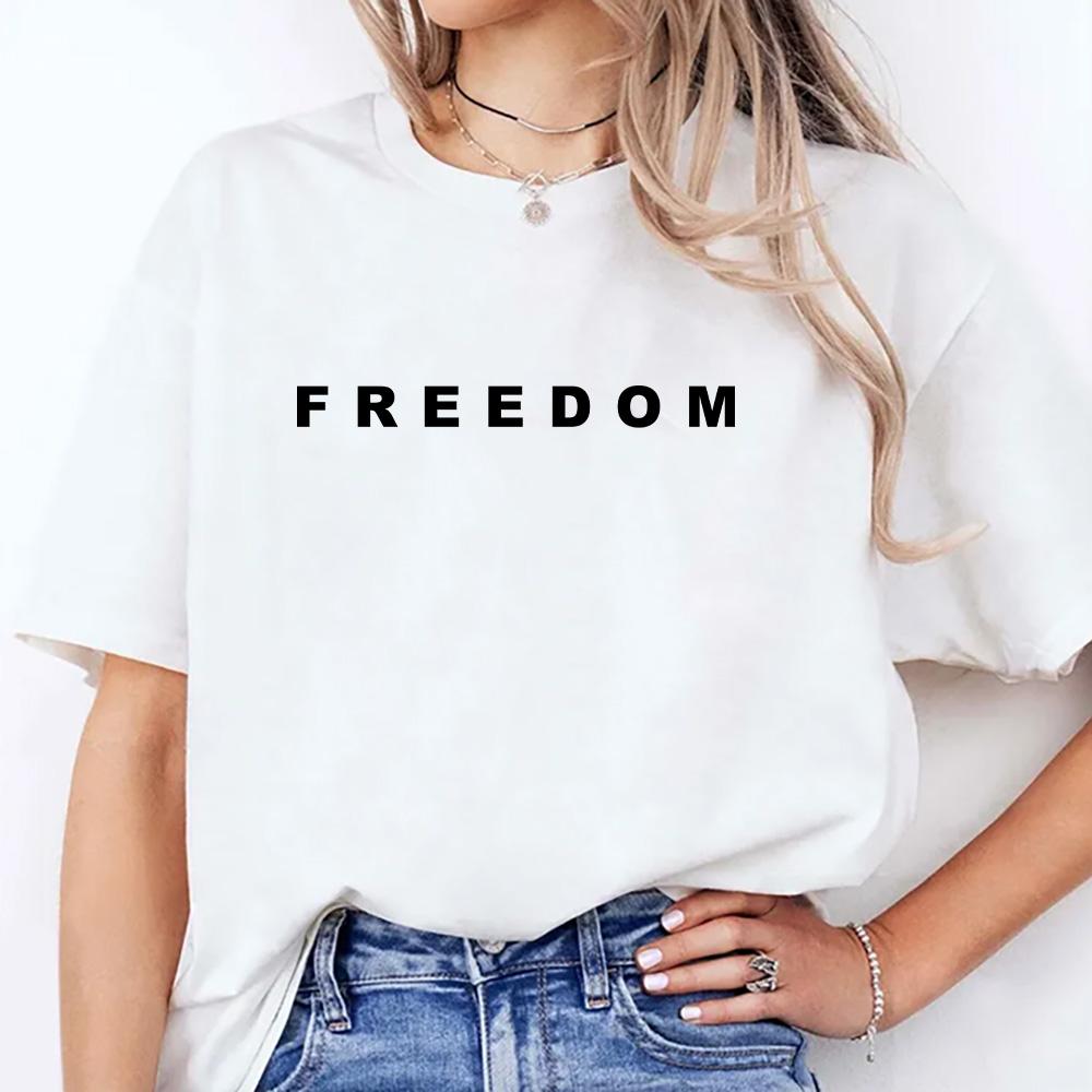 Charlie Kirk Freedom Merch T-shirts Freedom Letter Graphic T Shirts Unisex Casual Short Sleeve Crew Neck High Quality Cotton Tee