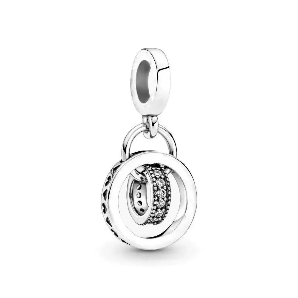 Letter Mom Pendant S925 Pure Silver Bird Heart Sun Moon Charm Snake Bone Chain Beads Accessories Women's Jewelry Gift