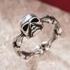 Terrifying Skull Design Ring for Women Individualistic Punk Style Vintage Copper Color Zircon Charming Party Accessories