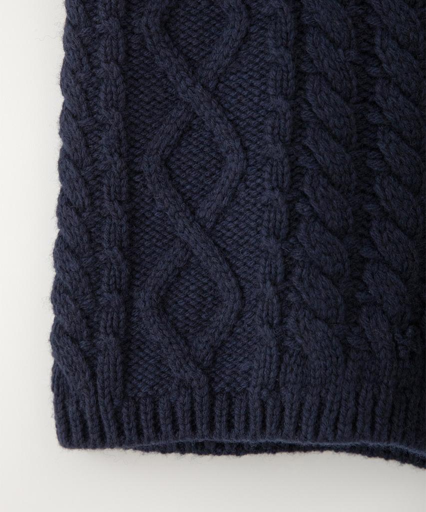 Sseomweeobeoteo Wool Cable Knit Pants - Navy