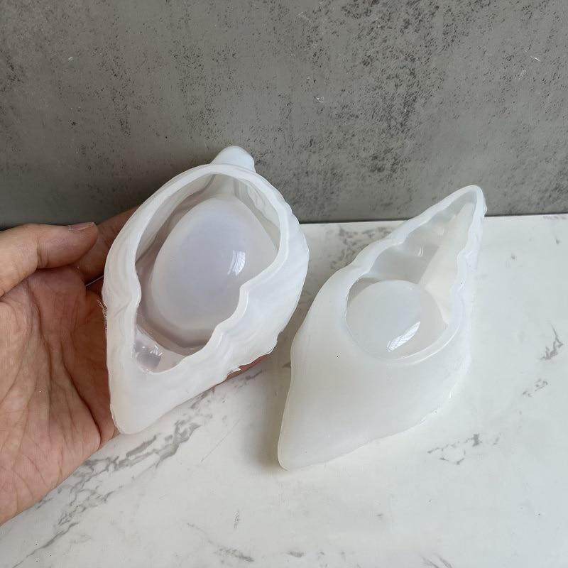 Conch Flowerpot Silicone Molds DIY Sea Snail Field Snail Candle Jar Mold Storage Box Concrete Gypsum Resin Mould for Home Decor Crafts