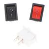 10Pcs 2Pin 21X15Mm Rocker Switch 6A/250Vac Power Switch On-Off Red Black White