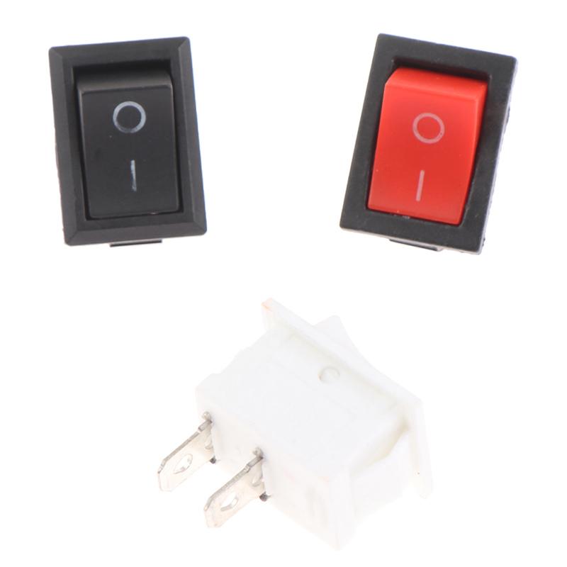 10Pcs 2Pin 21X15Mm Rocker Switch 6A/250Vac Power Switch On-Off Red Black White
