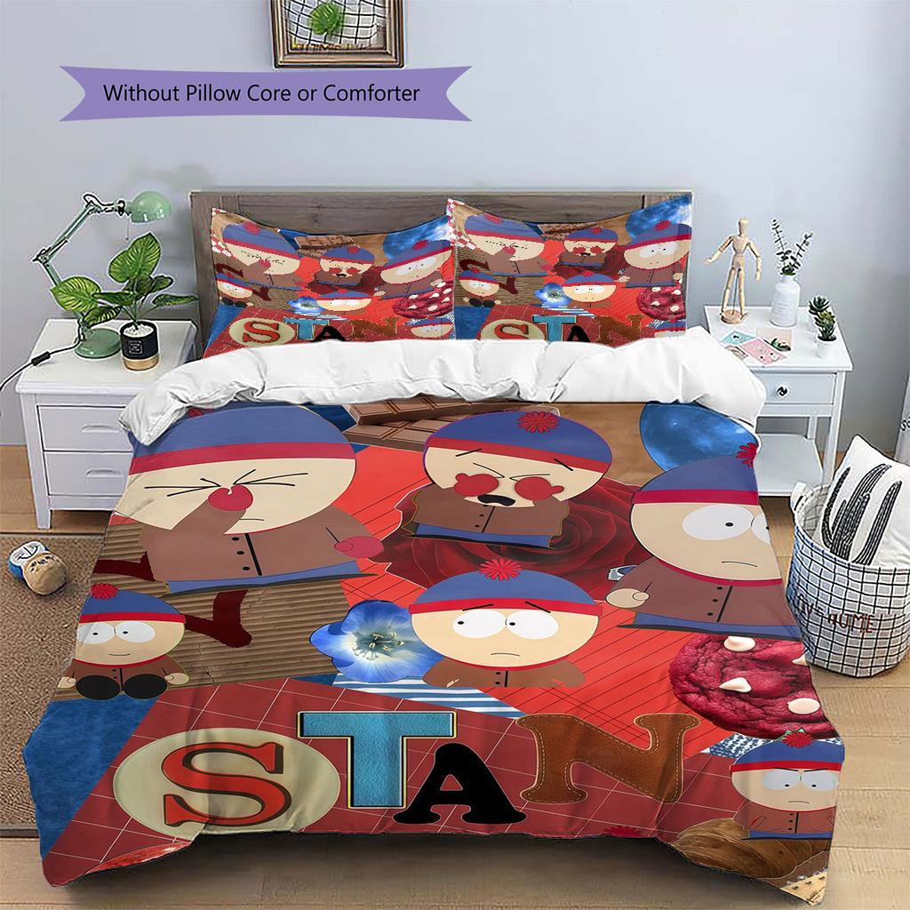 Stan Marsh Pattern Bedding Home Decoration Birthday Gift ( 1 Duvet Cover + 2 Pillowcase, Without Core),fan Merchandise.